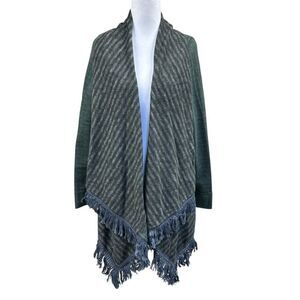 Anthropologie Saturday Sunday Elise Blanket Cardigan Fringe Draped Sz M Artsy